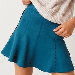 Mia Scalloped Faux Suede Mini Skirt
